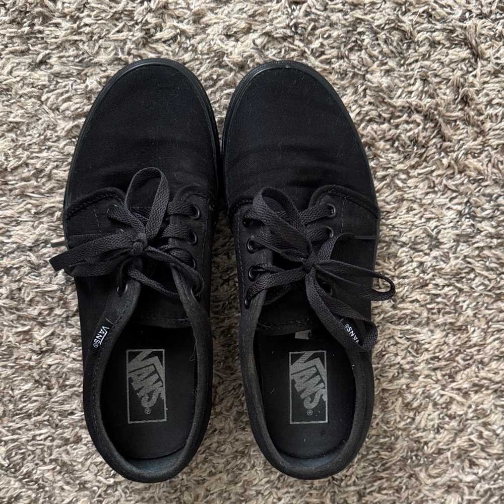 Vans Black Canvas Low-Top Sneakers — Lace-Up Skate Shoes